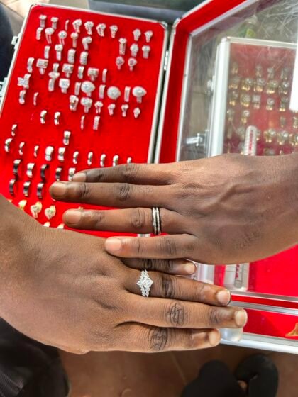 925 Sterling Silver paired with a black Tungsten band