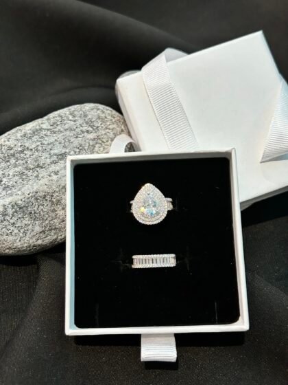 Solid 925 Sterling Silver Pear Cut